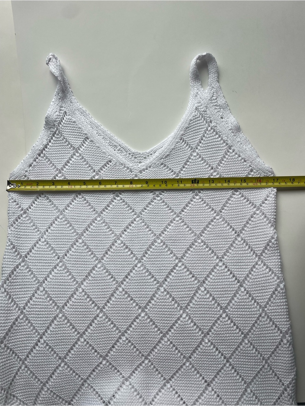 White Knit Midi Dress Cotton Textured Slip Dress Made in Canada Size S M - Picture 4 of 9